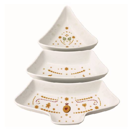 INDENT - Hutschenreuther Christmas Love Set 3 Tree Shaped Dish